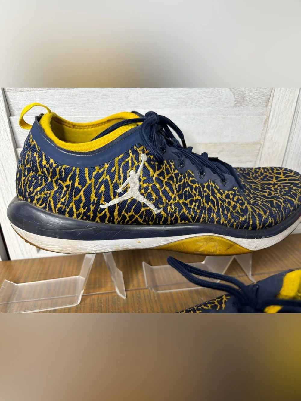 Jordan Trainer 1 Low Michigan Wolverines Mens Size 13 College Navy Yellow GUC